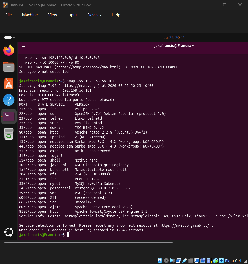 Nmap 服务扫描