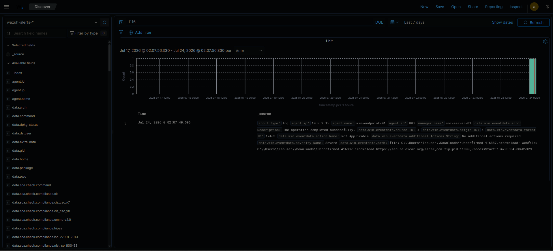 Microsoft Defender EICAR 检测