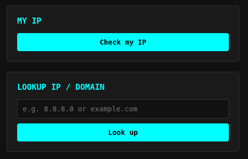 IP Lookup screenshot