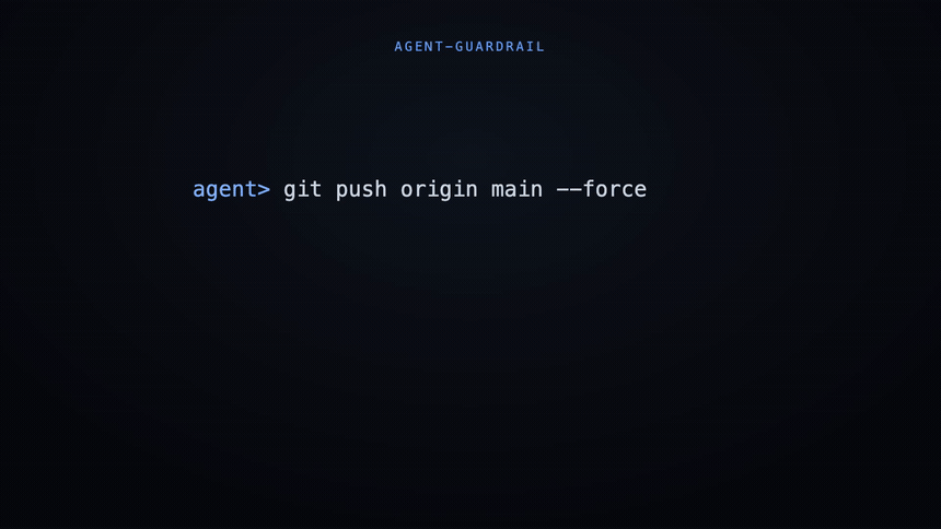 An agent's destructive commands are blocked, then a signed session receipt is produced and independently verified