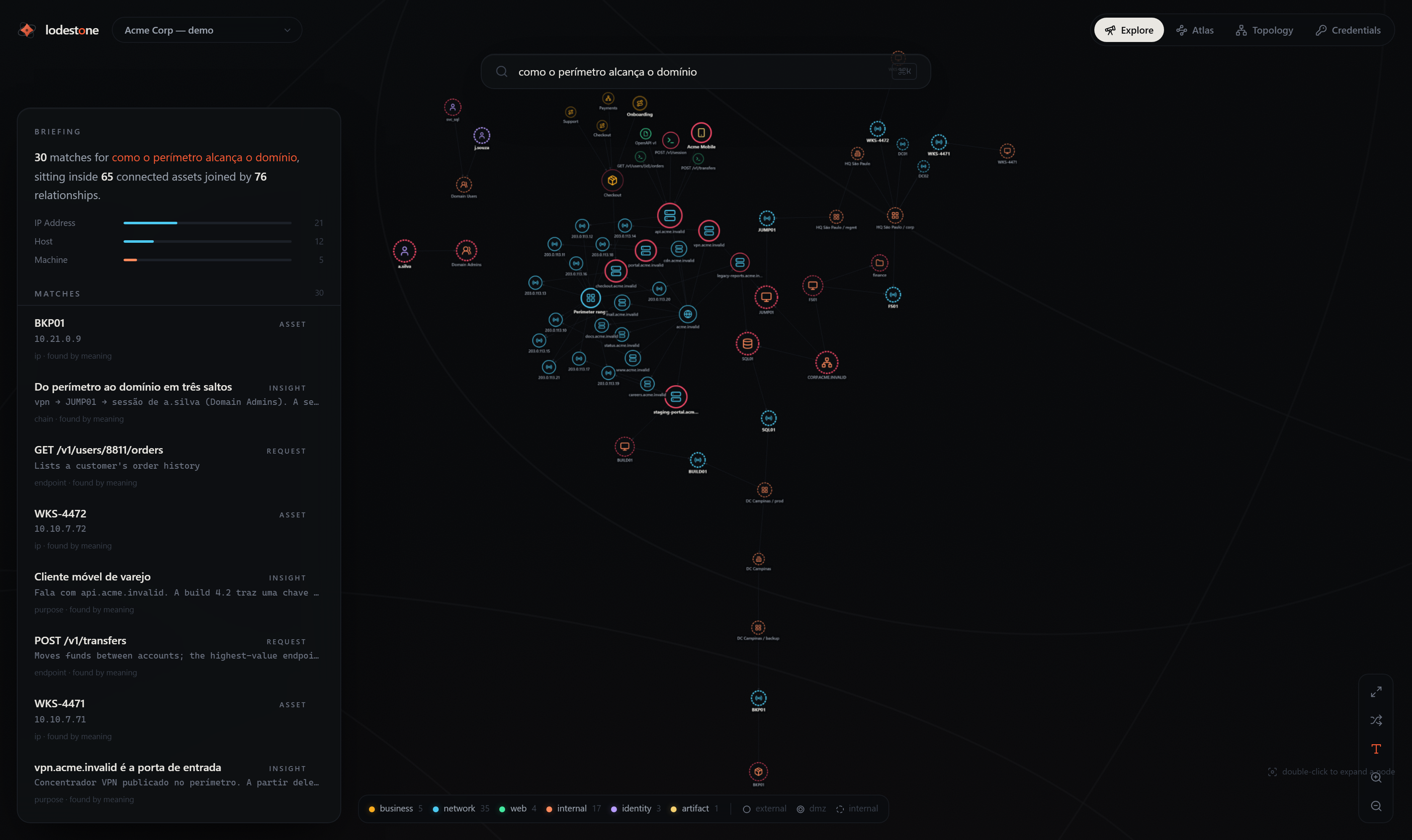 Explore: uma pergunta em linguagem natural, a resposta como briefing e mapa