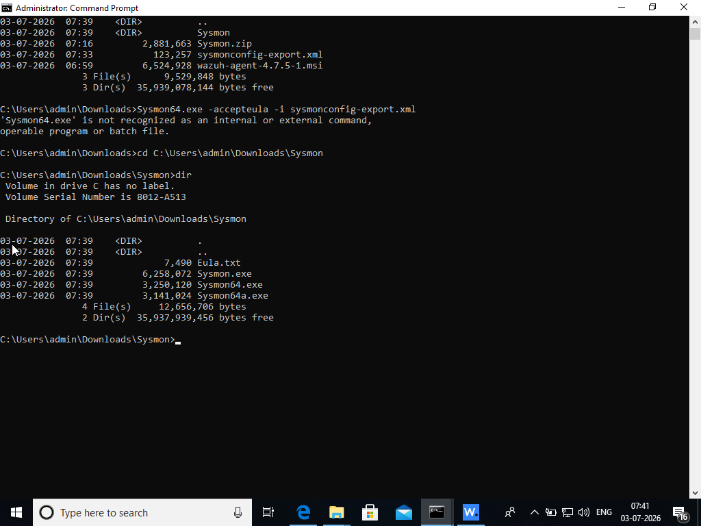 解压后的 Sysmon 文件