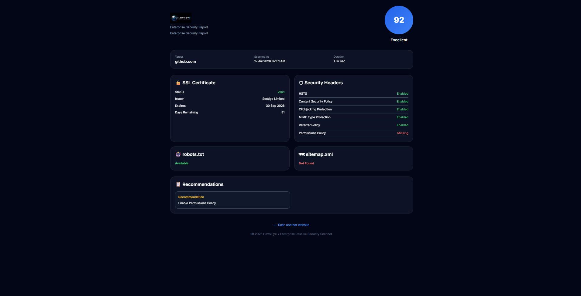 结果 Dashboard