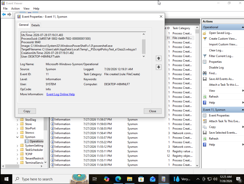 Sysmon file created