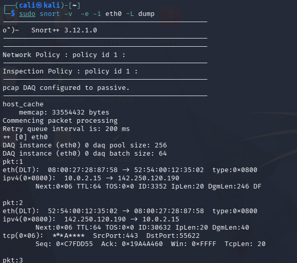 Suricata 在 sniffer 模式下运行,实时解码流量