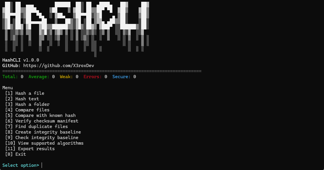 HashCLI 终端预览