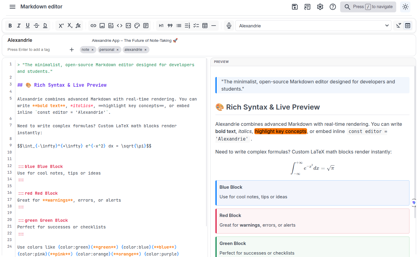Markdown 编辑器预览