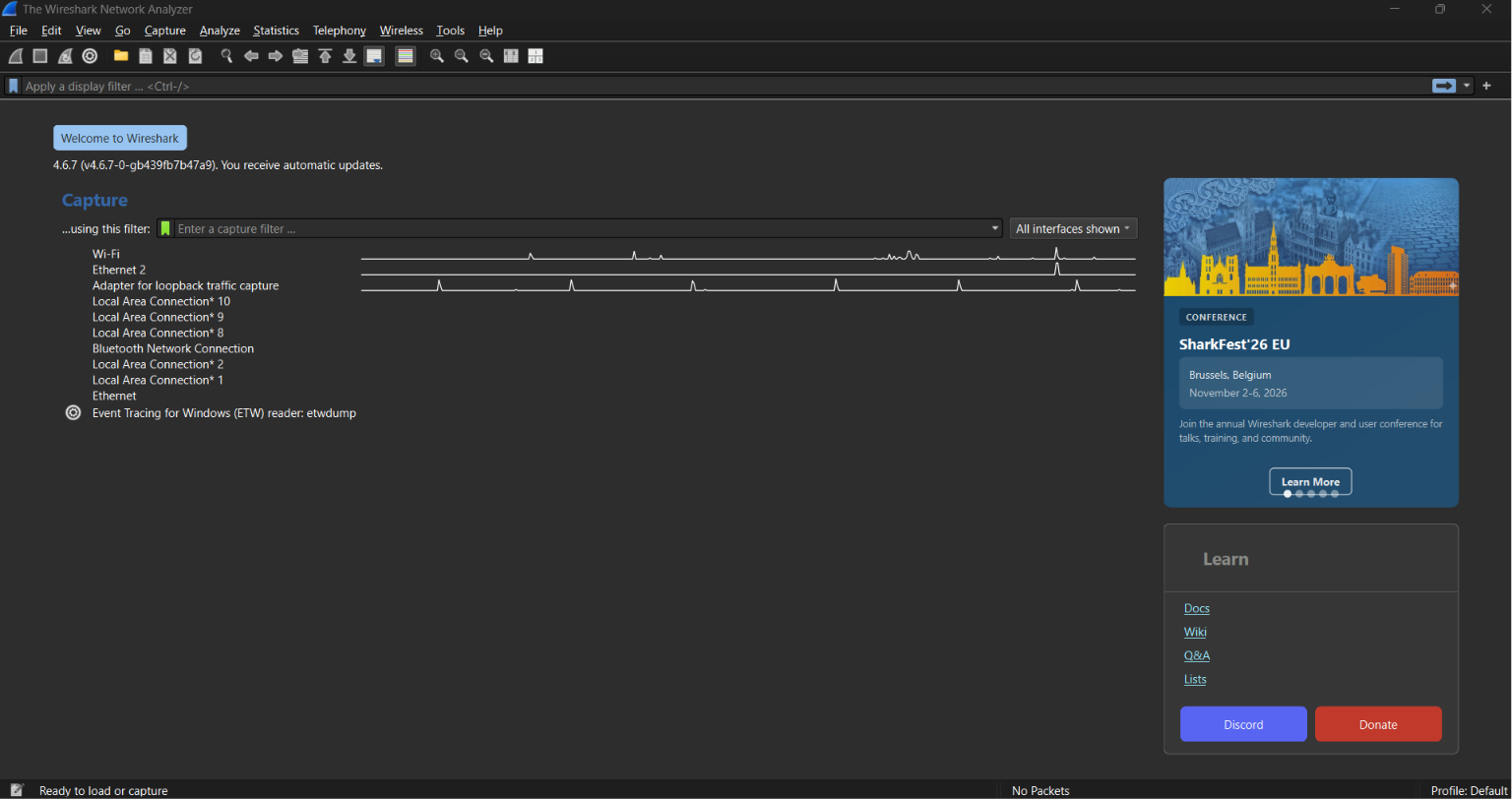 01 Wireshark Interfaces