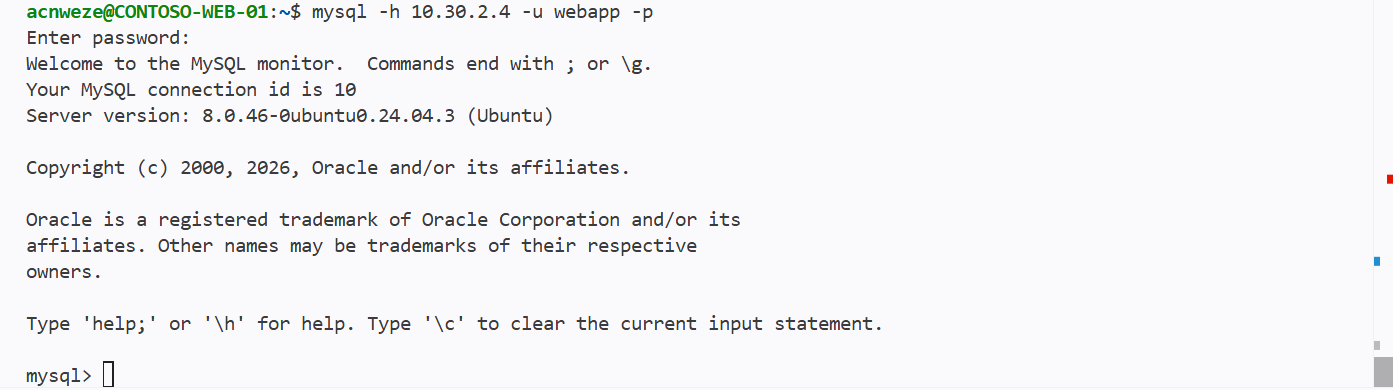 Web 到数据库的连接