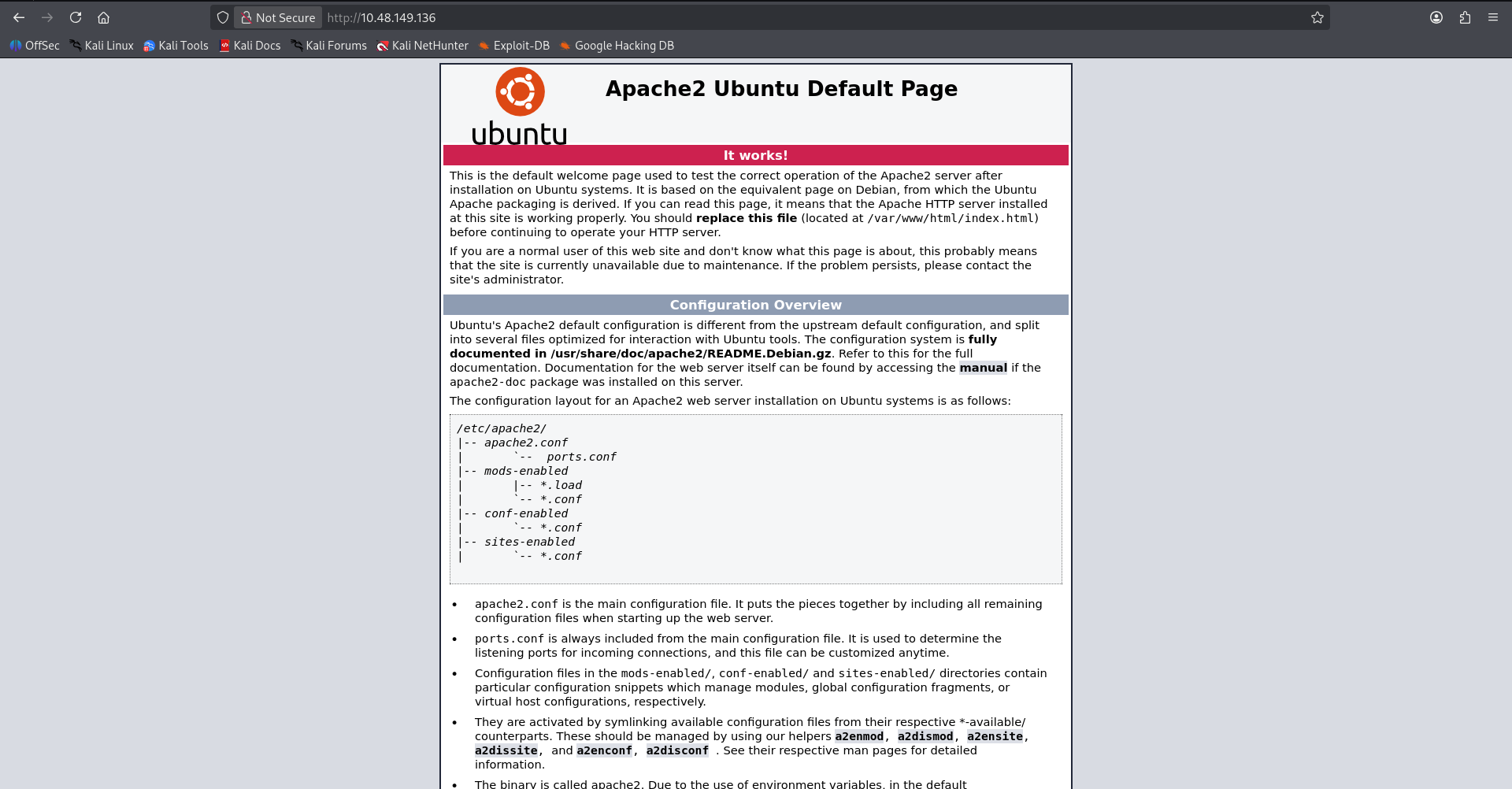 Apache 默认页面
