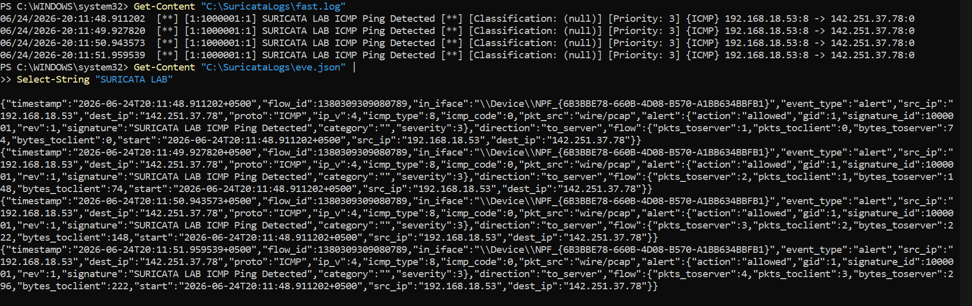 ICMP 告警验证