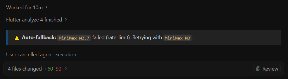 Google Antigravity Custom Model Auto-fallback Failover Stream Notification