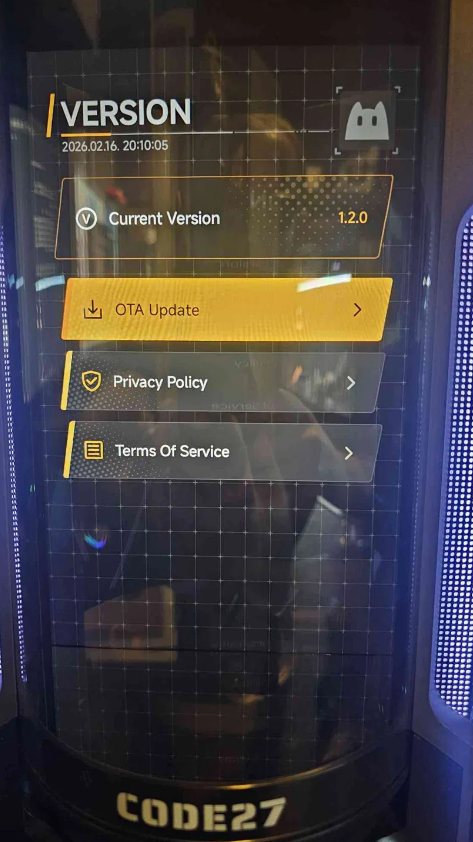 Companion Hub version screen showing version 1.2.0