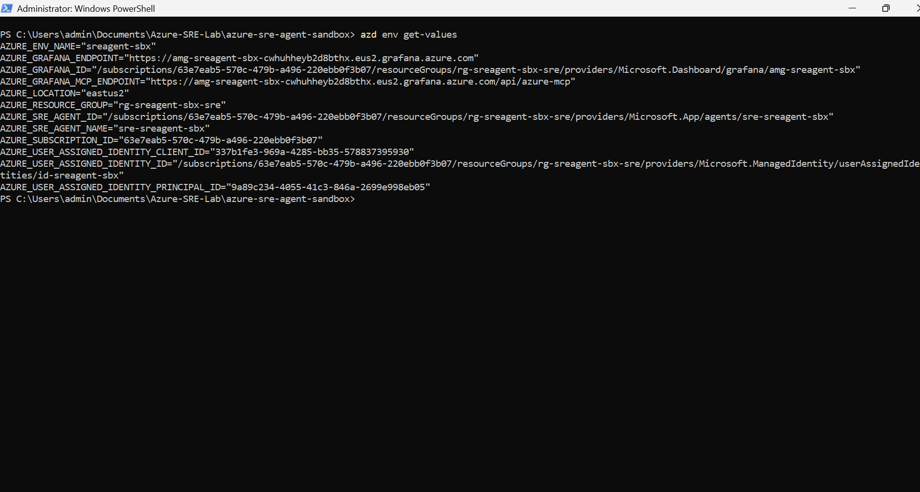 PowerShell AZD 环境变量