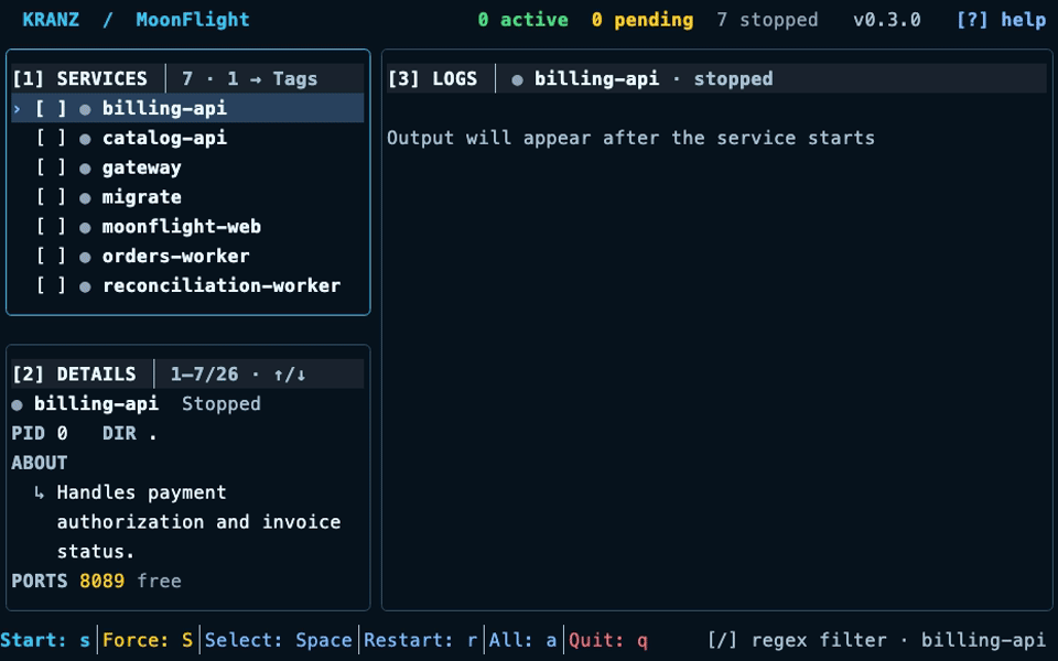 Kranz application demo