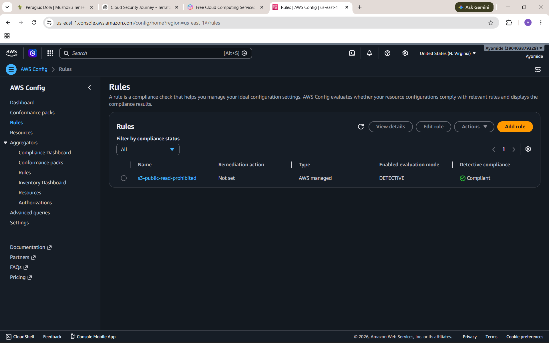 AWS Config COMPLIANT