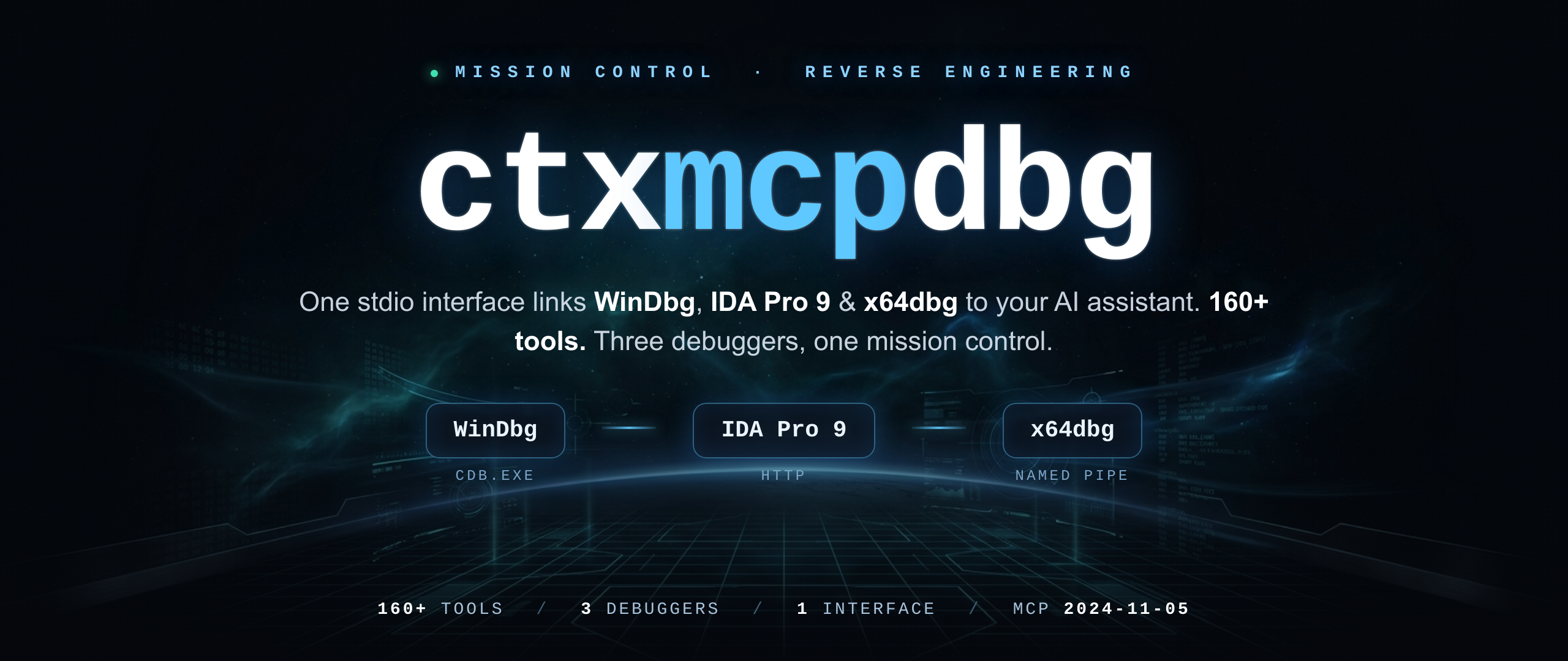 ctxmcpdbg — mission control for reverse engineering