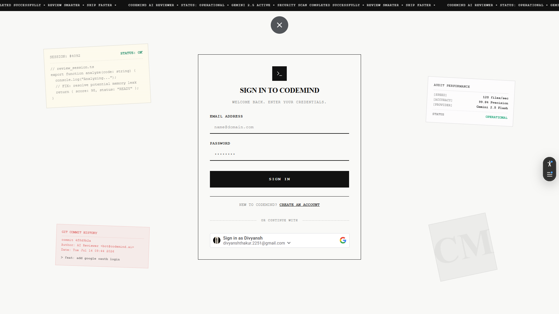 Auth Screenshot