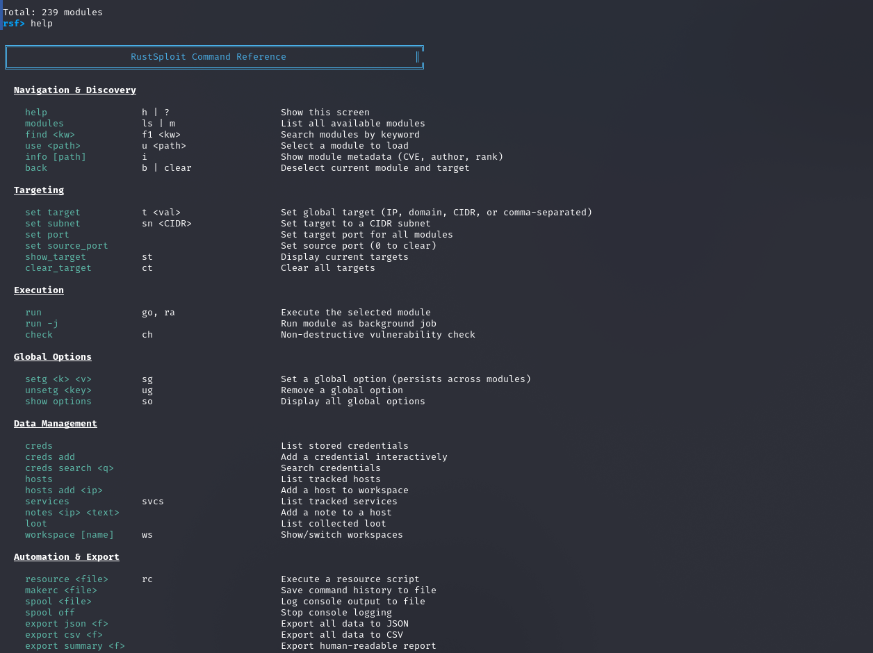 Rustsploit Interactive Shell Demo