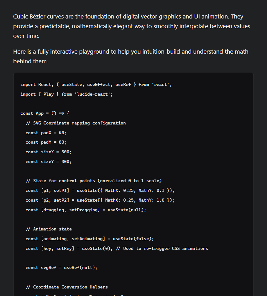 A Markdown-only explanation and implementation of cubic Bezier curves