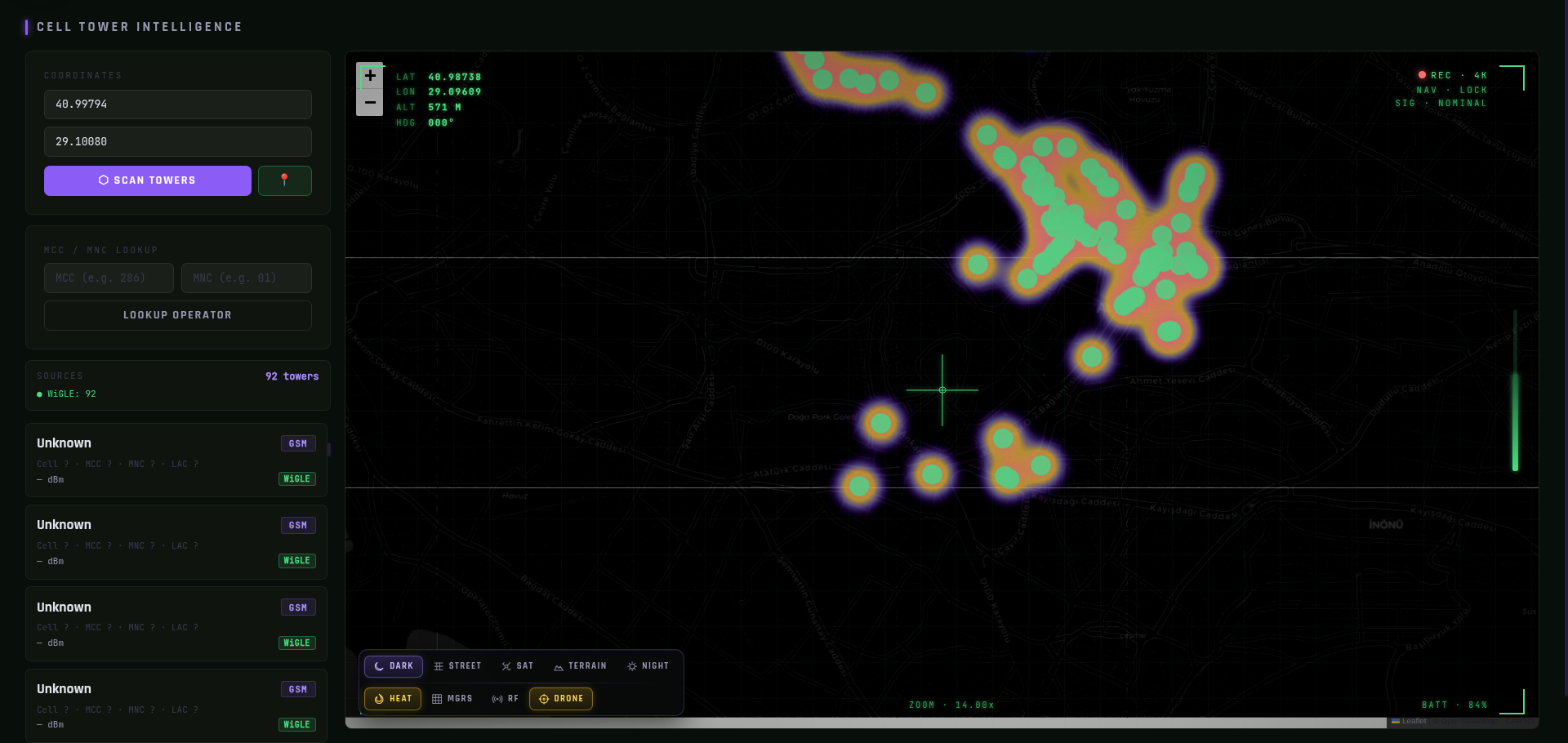 SIGINT 地图 — 卫星视图
