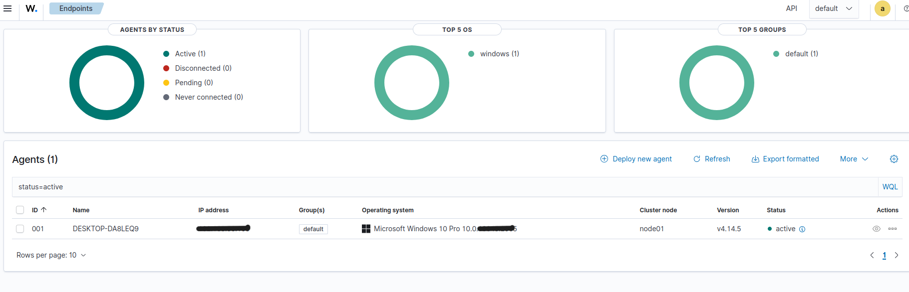 Windows Agent Connected