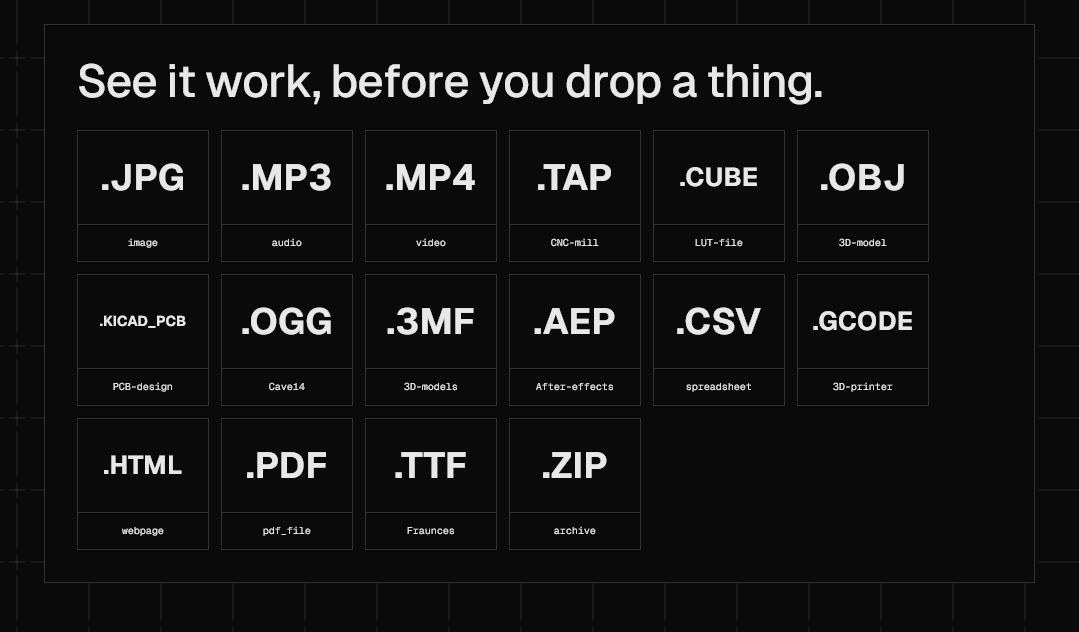 See it work, before you drop a thing, the samples gallery