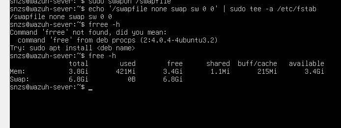 Wazuh 安装前配置的 Swap
