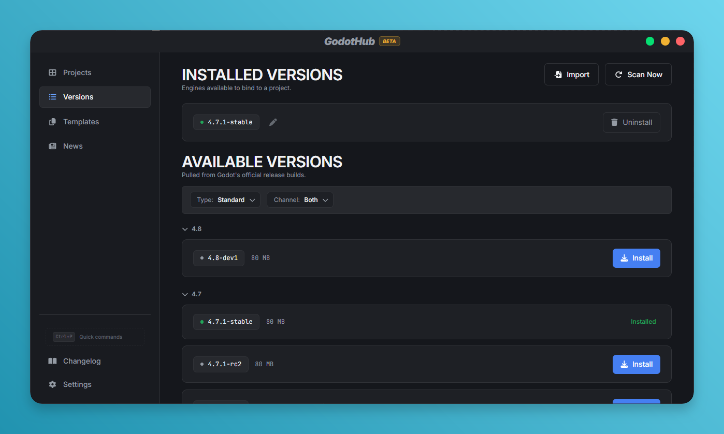 Versions View
