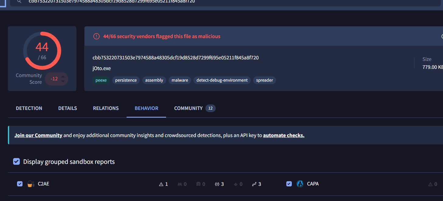 VirusTotal 检测比例和多沙箱判定