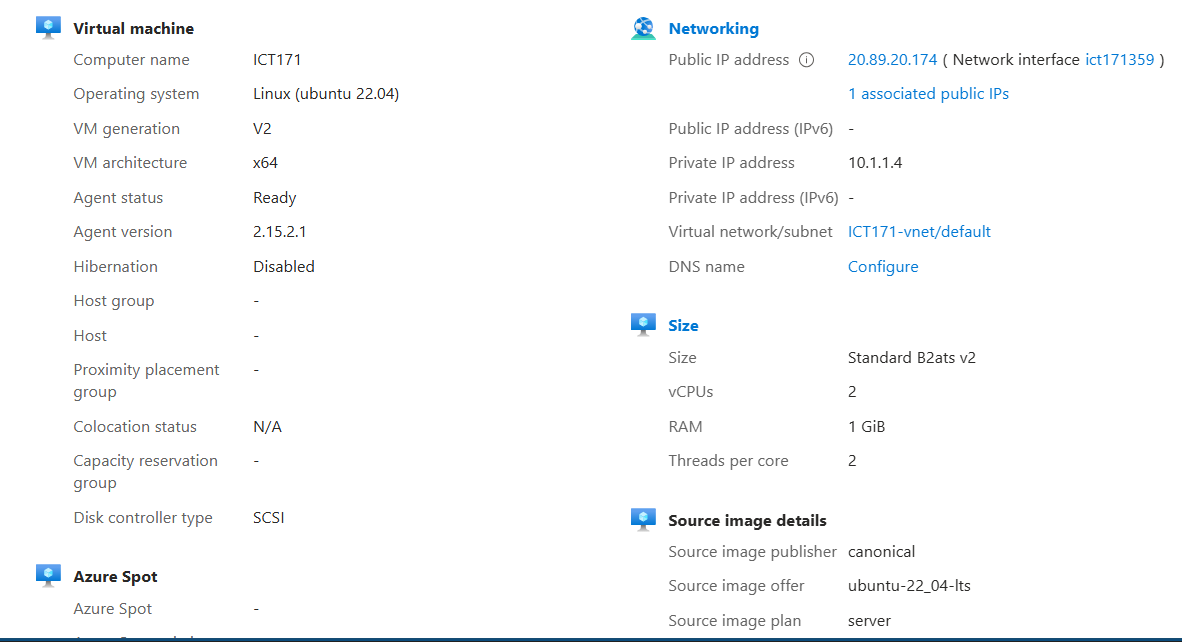 验证您的 Azure VM 属性