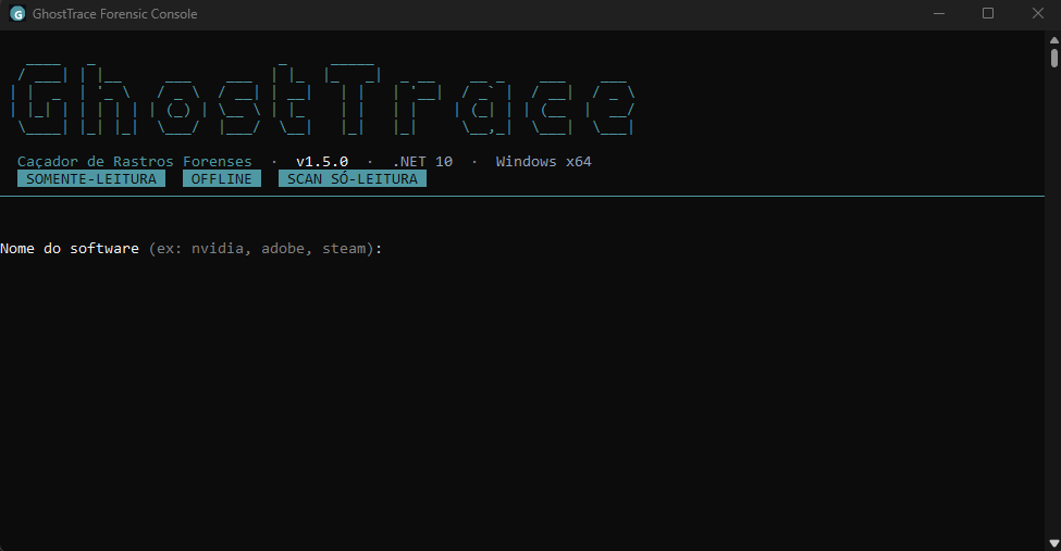 GhostTrace running in the terminal