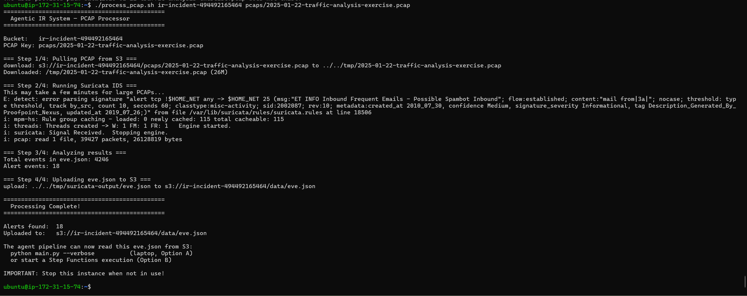 process pcap complete