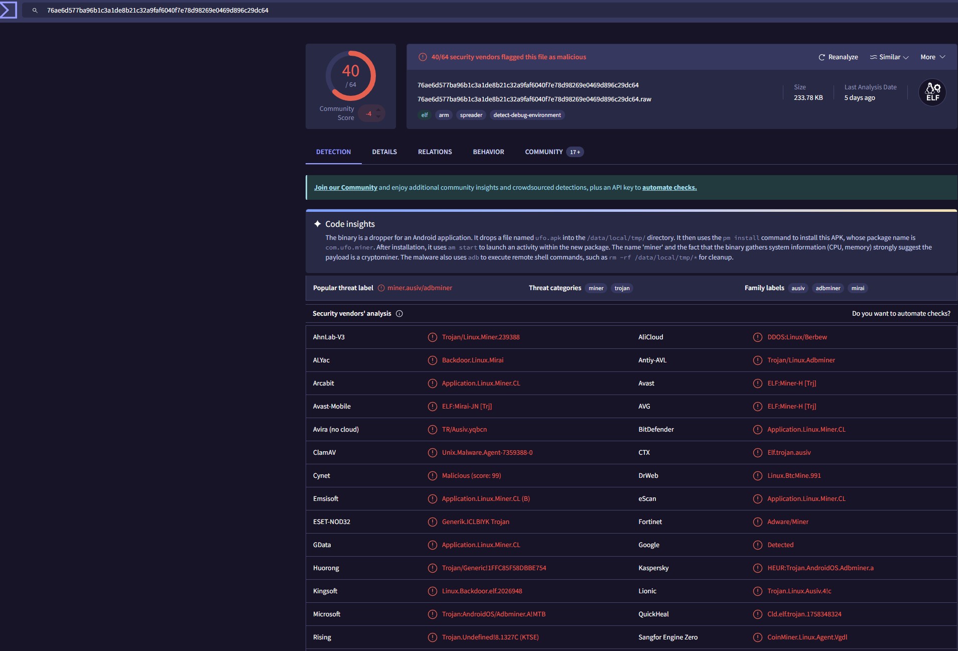 VirusTotal 恶意软件分析样本 2