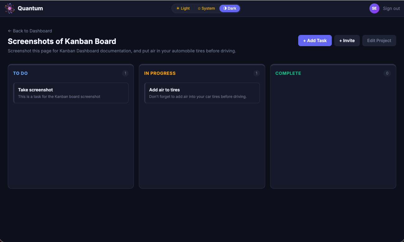 Kanban Dark Mode
