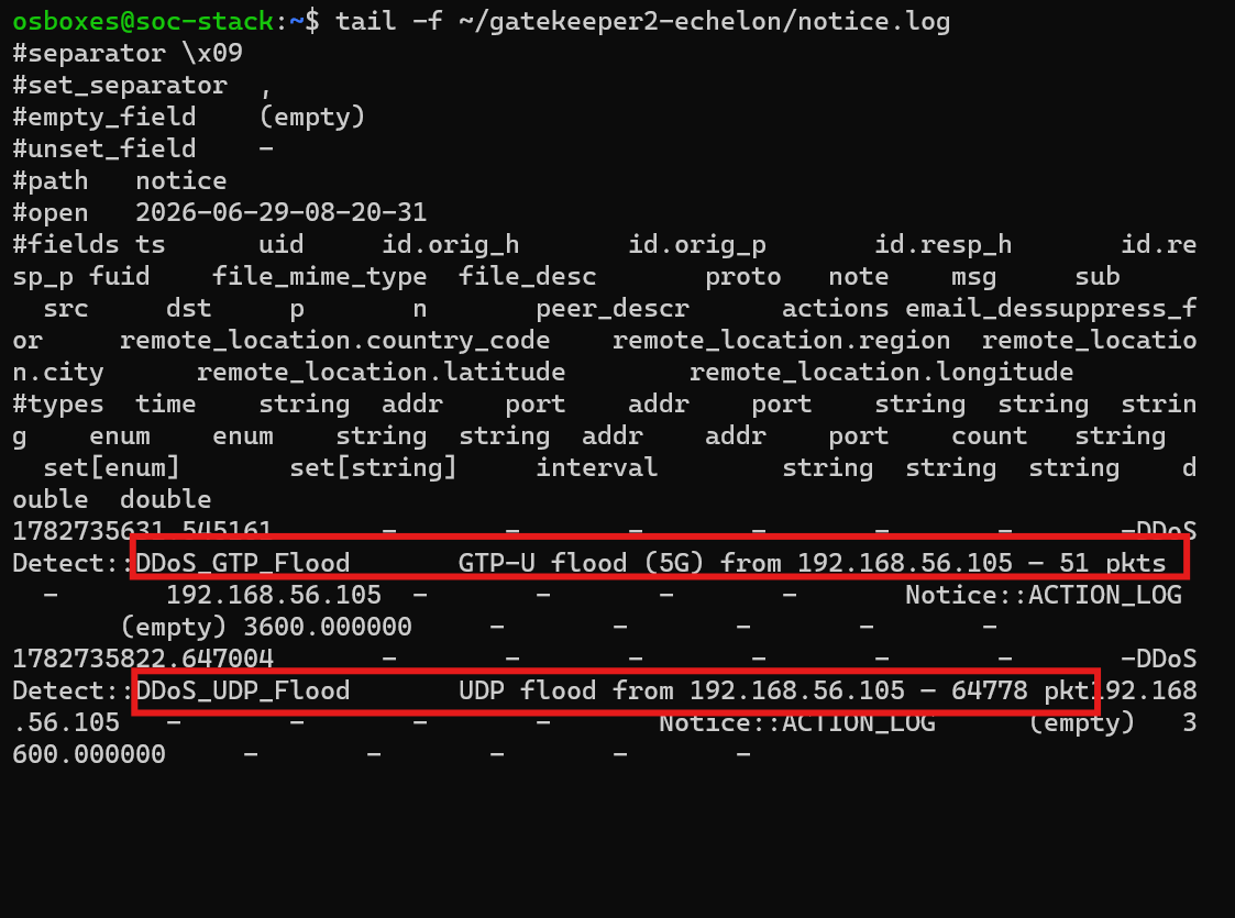 Zeek DDoS notice
