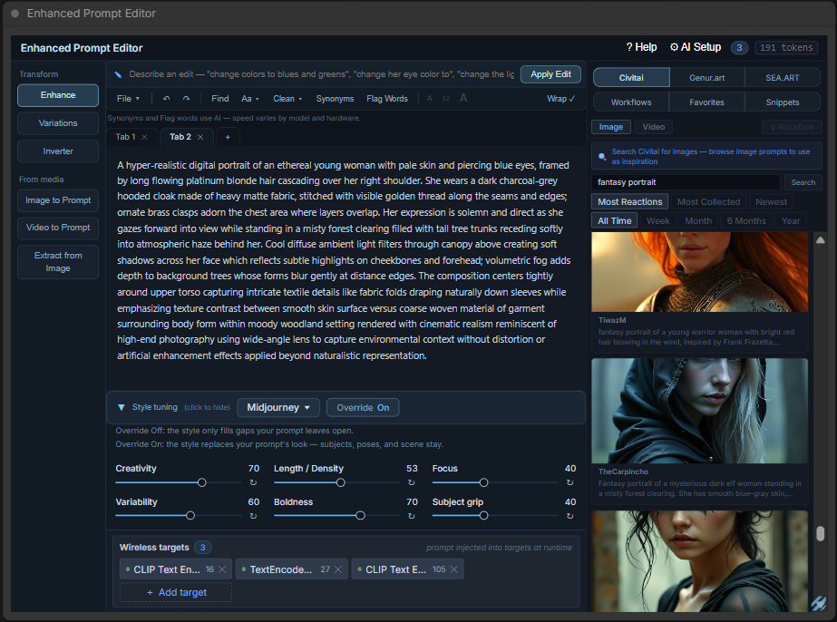 Enhanced Prompt Editor node