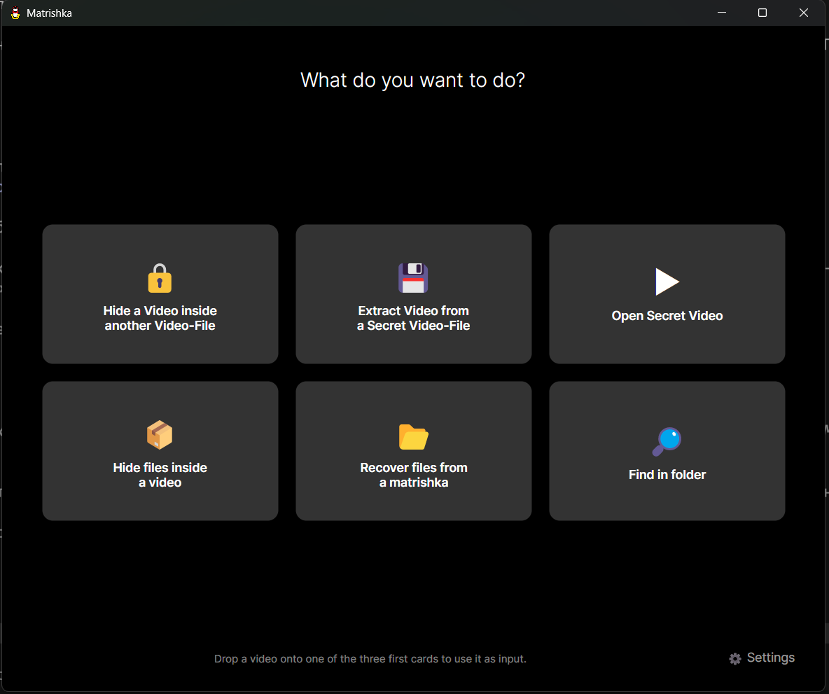 Landing screen