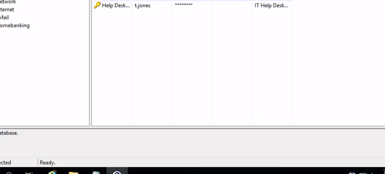 包含 t.jones 条目的 KeePass