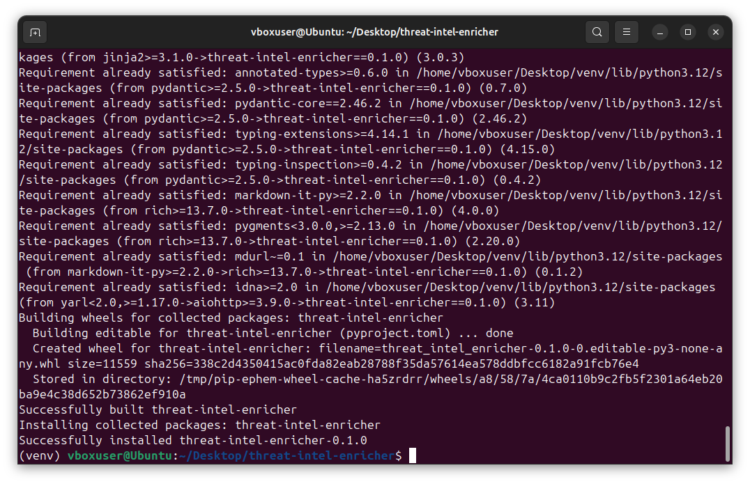 Python virtual environment setup and package installation