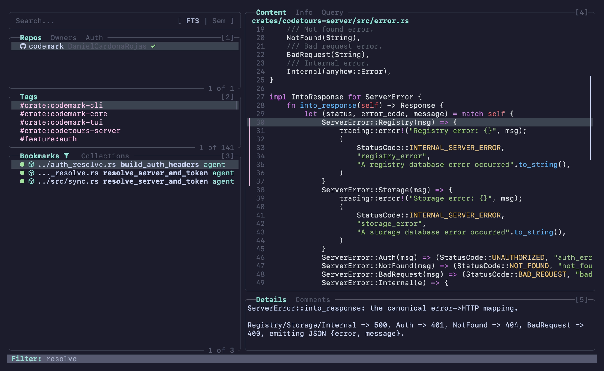 Pane filtering demo