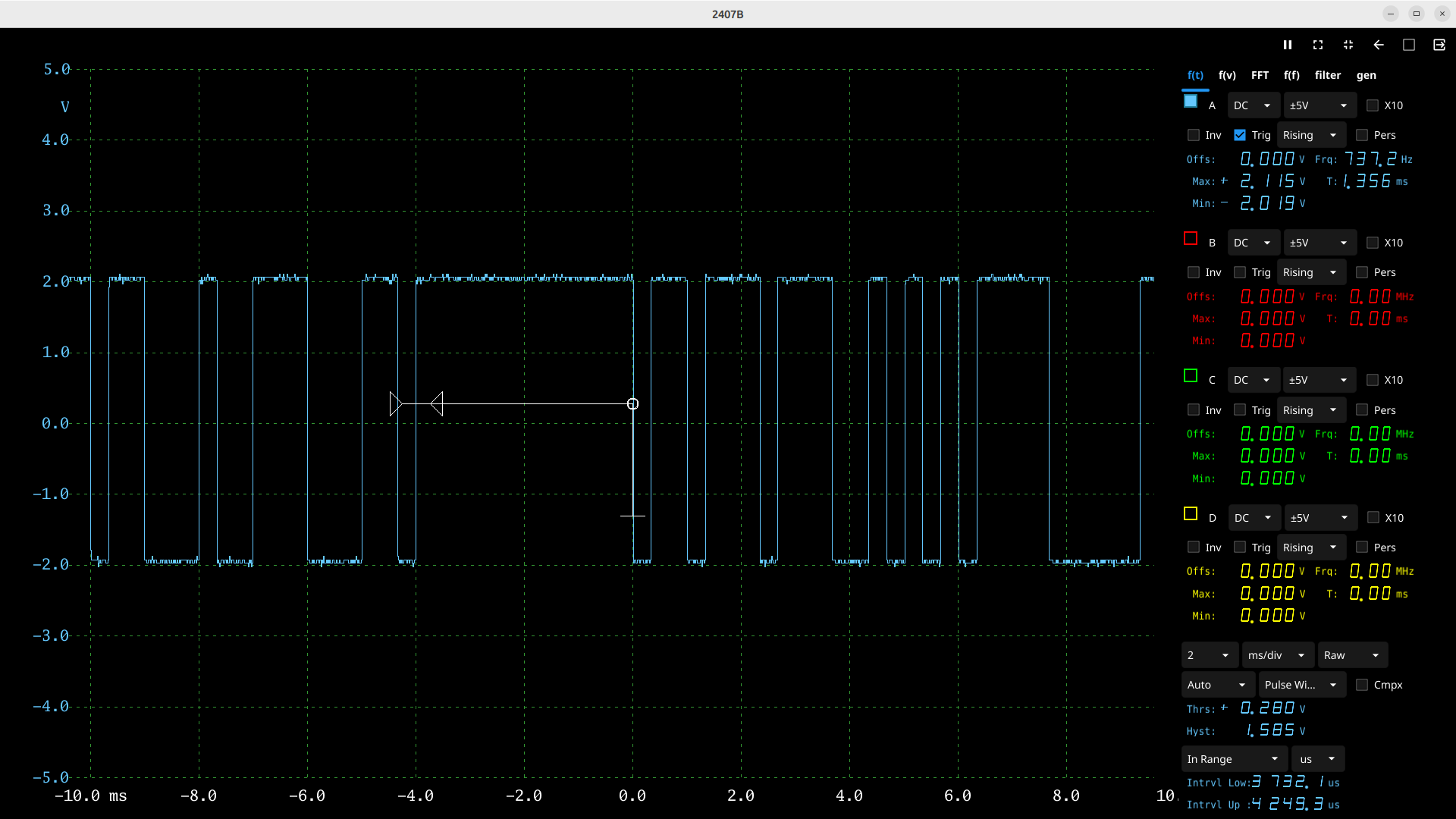 Pulse Width Trigger Screenshot
