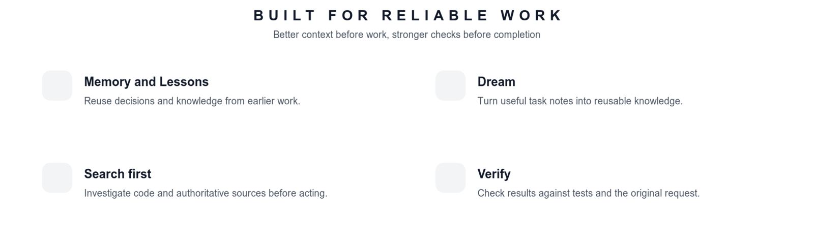 Metis memory, Dream, search, and verification features