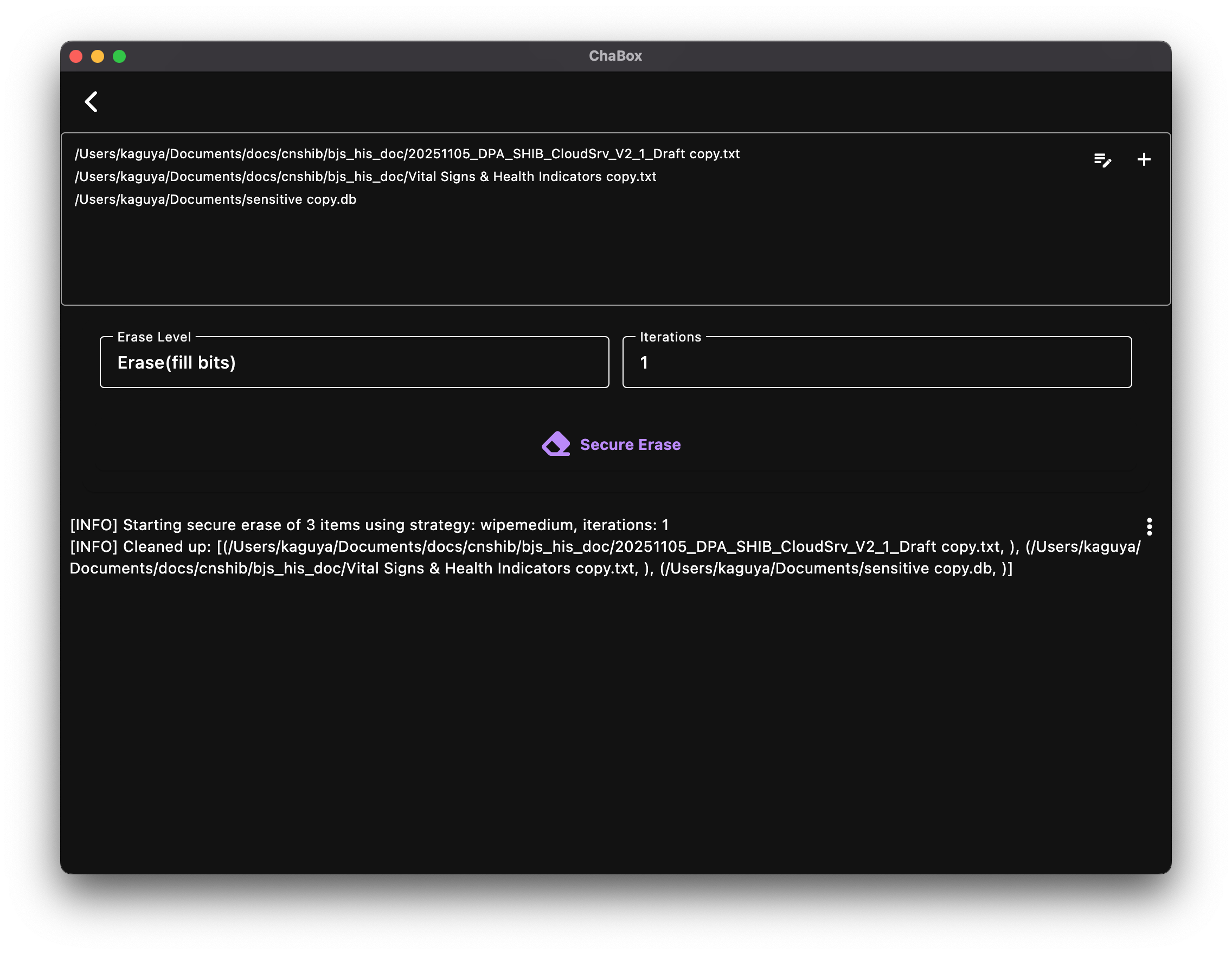 Use deep overwrite-based Secure Erase to remove sensitive files and reduce recovery risk