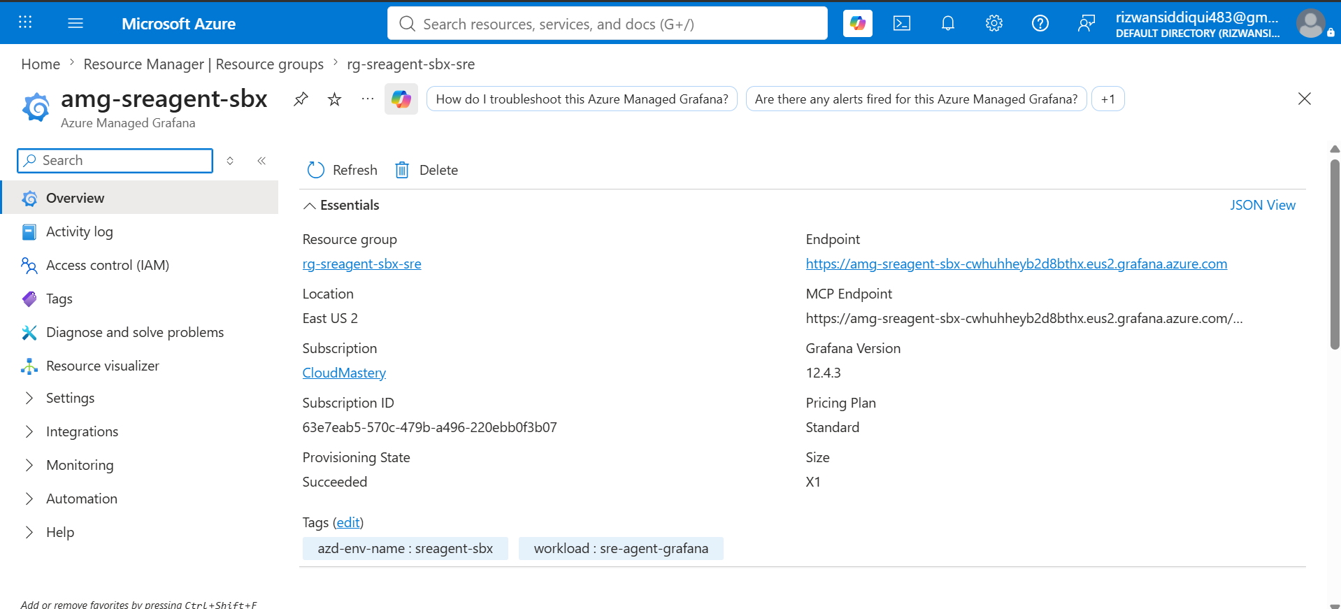 Azure Managed Grafana Resource