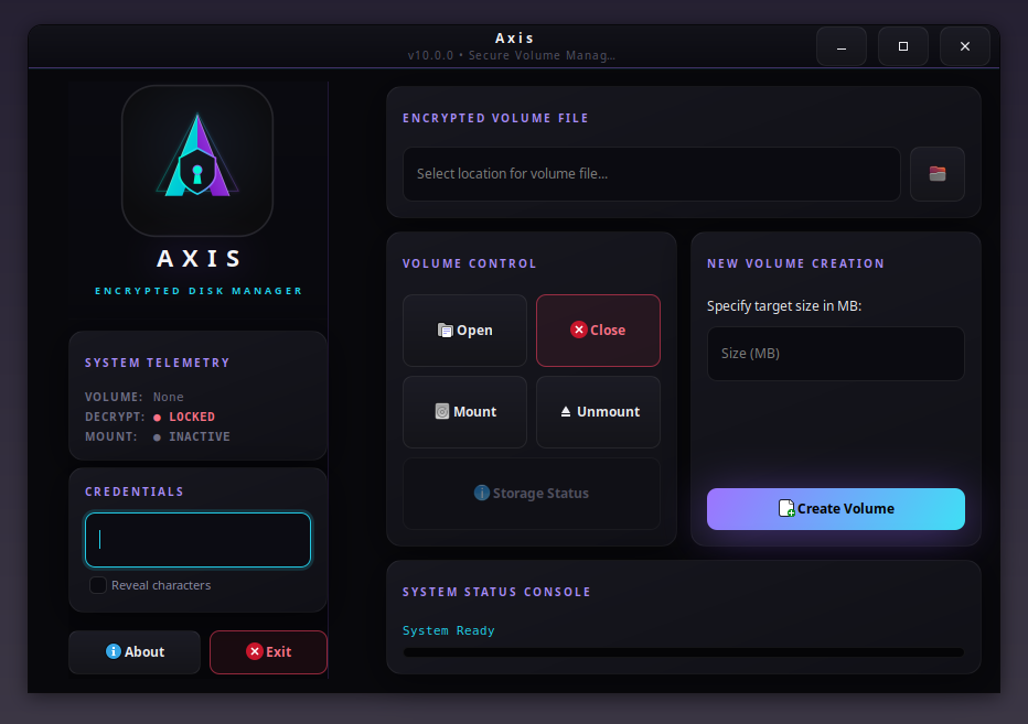 Axis main window