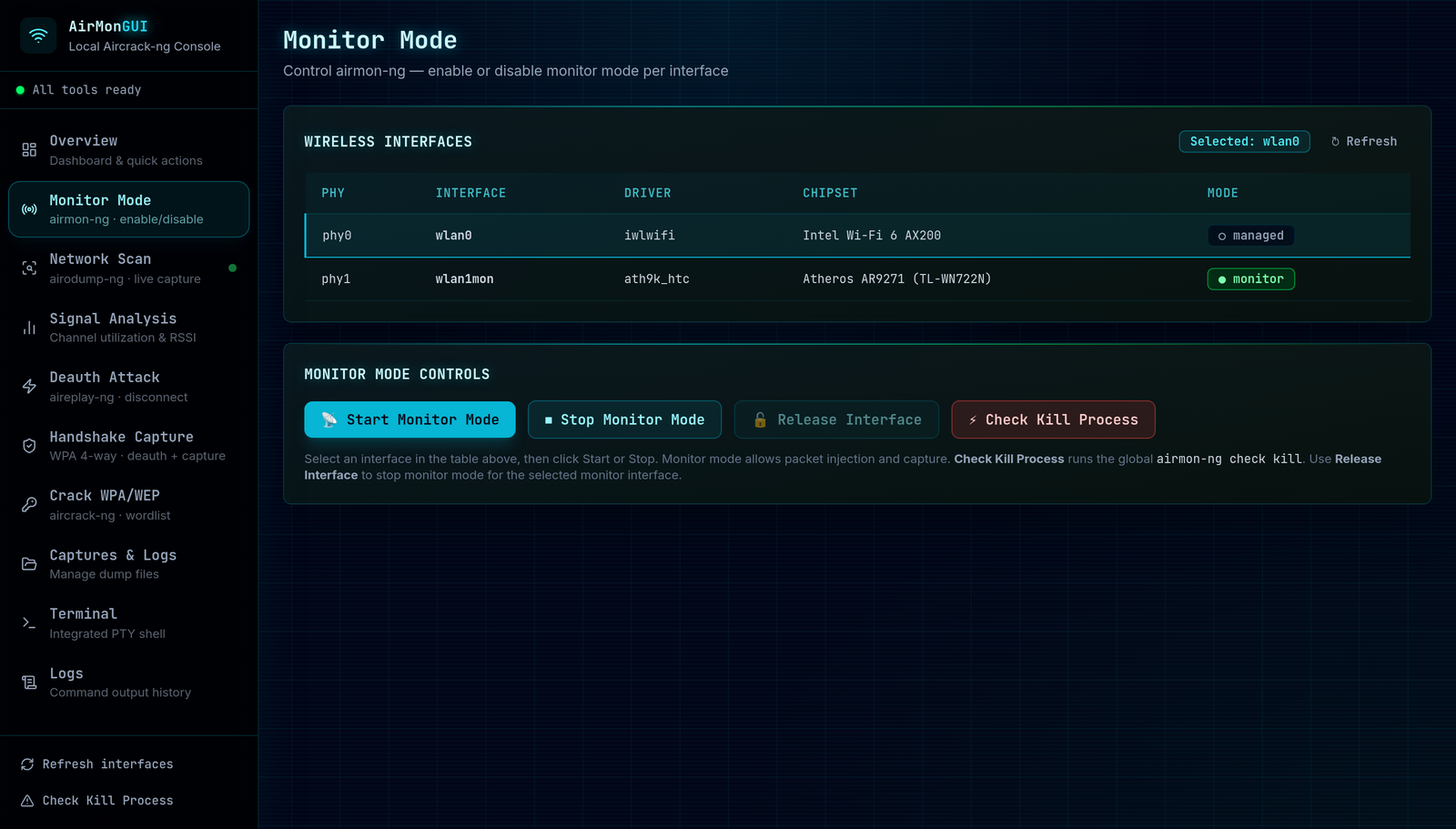 Monitor mode control