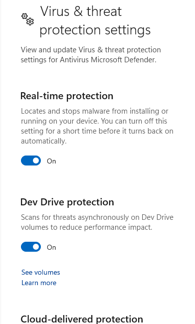 Windows Defender 威胁防护设置