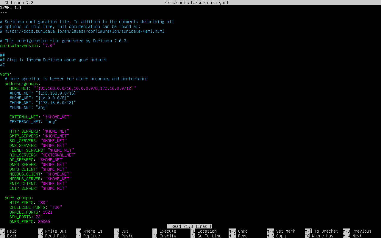 Suricata configuration
